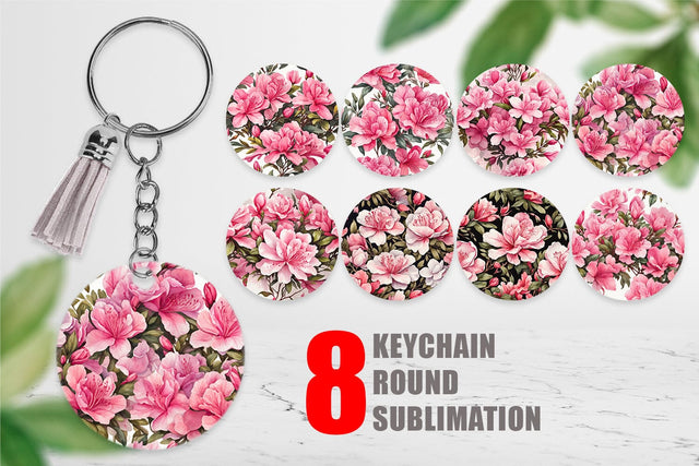 Keychain Azalea Seamless Pattern Sublimation artnoy 