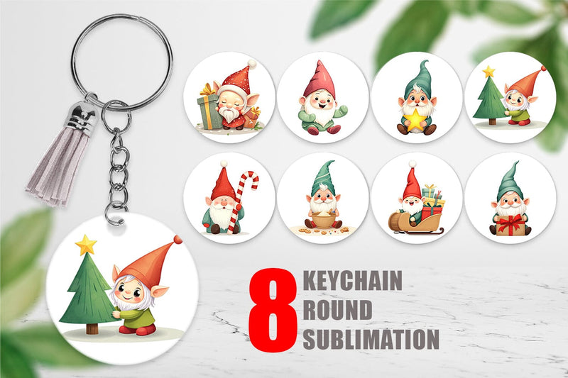 Keychain Baby Gnome Christmas Sublimation artnoy 
