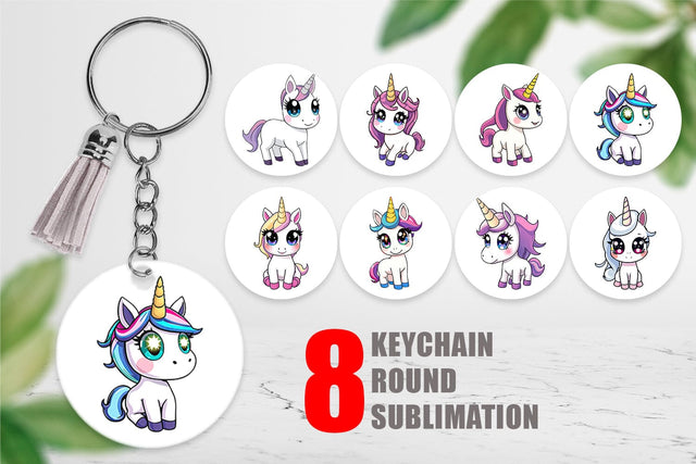 Keychain Baby Unicorn Sublimation artnoy 