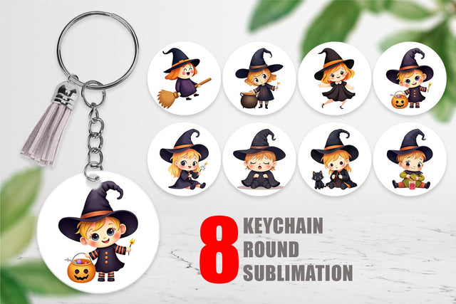 Keychain Baby Witch Halloween Sublimation artnoy 