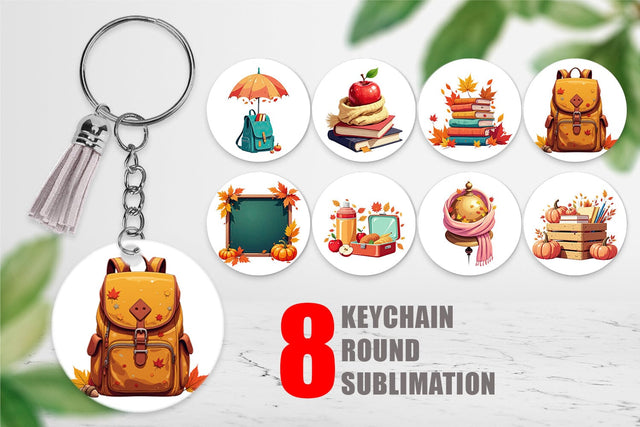 Keychain Back to Autumn Sublimation artnoy 