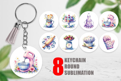 Keychain Baking Queen Kitchen Sublimation artnoy 