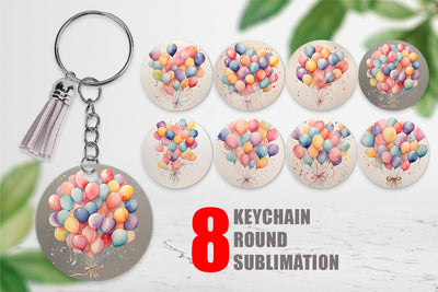 Keychain Balloon Bouquet Sublimation artnoy 
