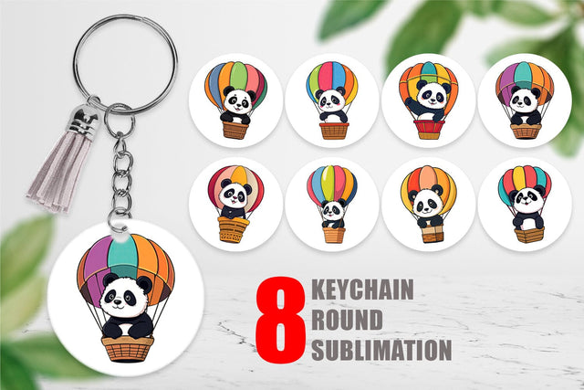 Keychain Balloon Panda Sublimation artnoy 