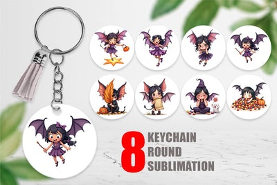 Keychain Bat Fairy Mishaps Sublimation artnoy 