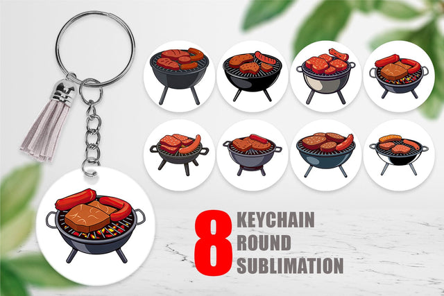 Keychain BBQ Grill Sublimation artnoy 