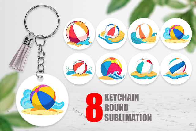 Keychain Beach Ball Sublimation artnoy 