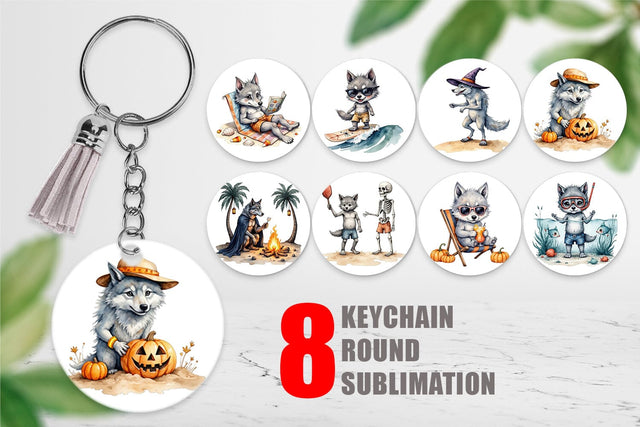Keychain Beachy Werewolf Howls Sublimation artnoy 