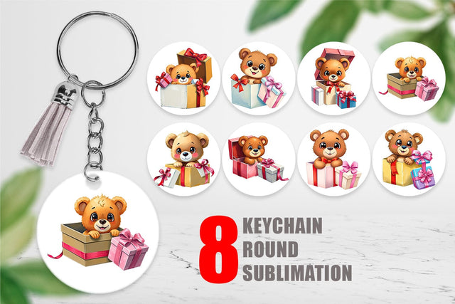 Keychain Bear Gift Sublimation artnoy 
