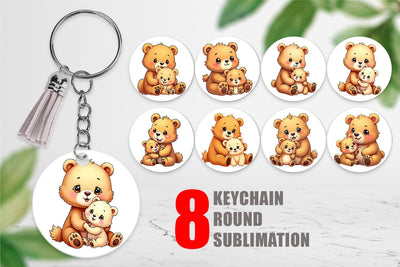 Keychain Bear Mother's Day Sublimation artnoy 