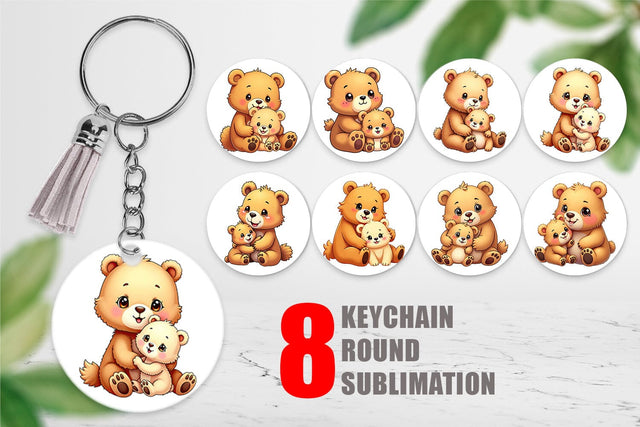 Keychain Bear Mother's Day Sublimation artnoy 