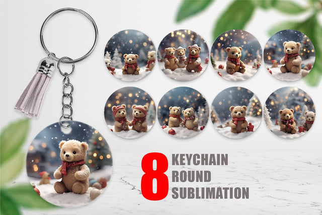 Keychain Bears Christmas Sublimation artnoy 