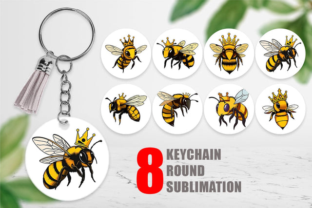 Keychain Bee with Crown Sublimation artnoy 