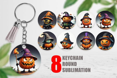 Keychain Big Scary Pumpkin Sublimation artnoy 