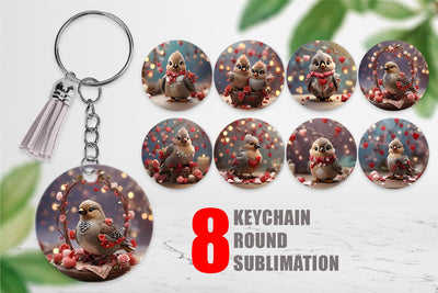 Keychain Bird Bohemian Sublimation artnoy 