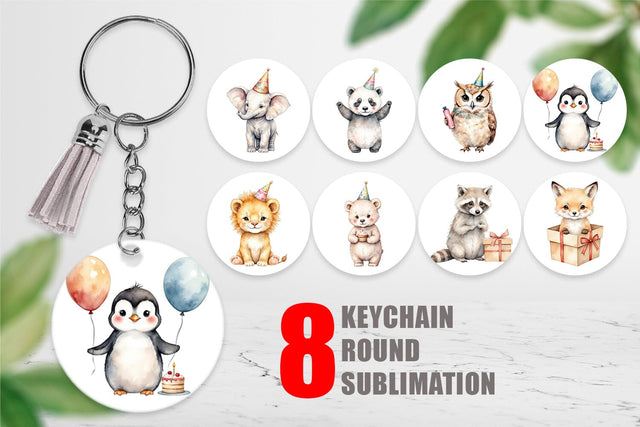 Keychain Birthday Baby Beasts Sublimation artnoy 