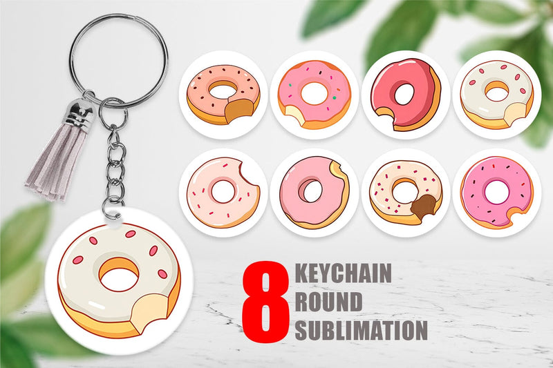Keychain Bitten Donut Sublimation artnoy 