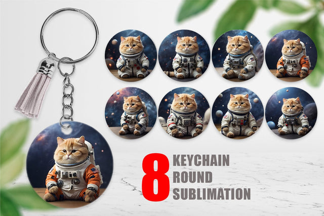 Keychain Black Cat and Pumpkin Sublimation artnoy 