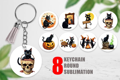 Keychain Black Cat Sublimation artnoy 