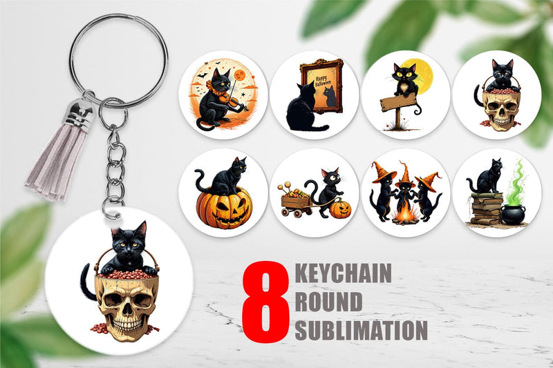 Keychain Black Cat Sublimation artnoy 