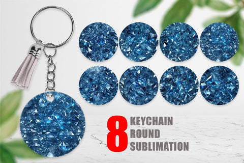 Keychain Blue Crystal Sublimation artnoy 