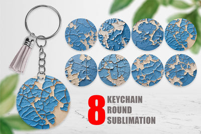 Keychain Blue Peel Texture Sublimation artnoy 