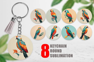 Keychain Boho Bird Parrot Sublimation artnoy 
