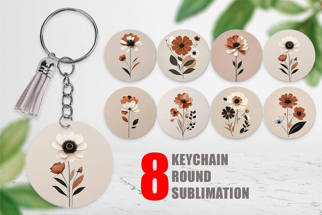 Keychain Boho Flower Sublimation artnoy 