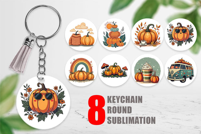 Keychain Boho Retro Pumpkin Sublimation artnoy 