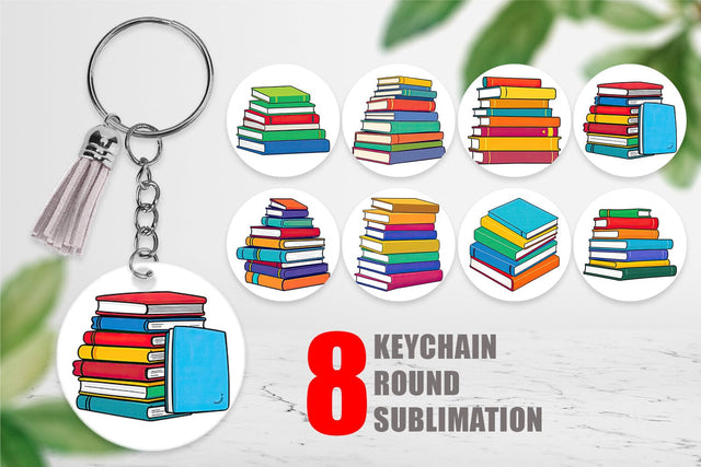 Keychain Book Stack Sublimation artnoy 