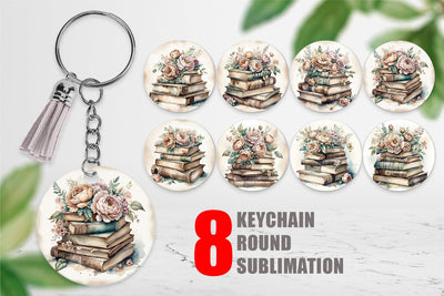 Keychain Book Stack Sublimation artnoy 