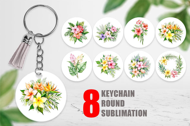 Keychain Botanical Bloom Sublimation artnoy 