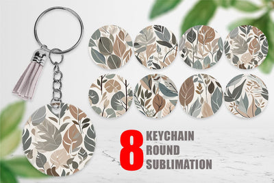 Keychain Botanical Elements Pattern Sublimation artnoy 