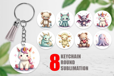 Keychain Broken Plushie Spirits Sublimation artnoy 