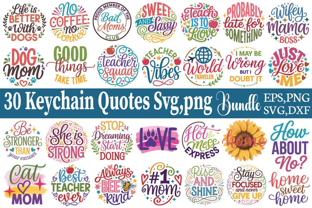 Keychain Bundle SVG, Keychain SVG Quotes SVG Angelina750 
