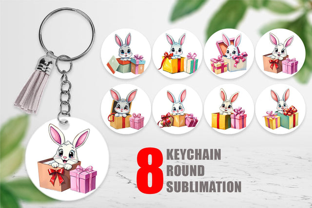 Keychain Bunny Gift Sublimation artnoy 