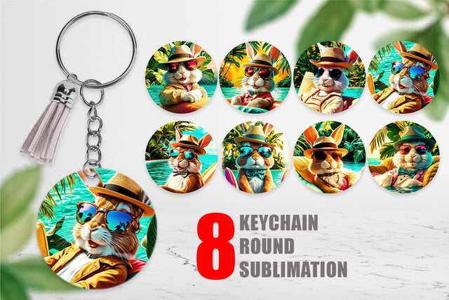 Keychain Bunny in Summer Sublimation artnoy 