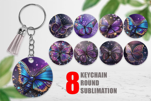 Keychain Butterfly Glitter Sublimation artnoy 