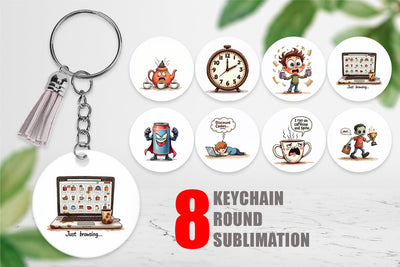 Keychain Caffeine Commerce Sublimation artnoy 