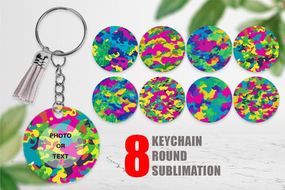 Keychain Camouflage Colorful Sublimation artnoy 