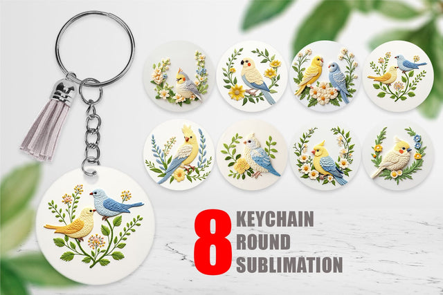 Keychain Canary Embroidery Sublimation artnoy 