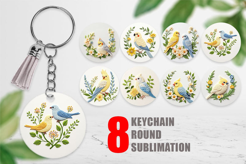 Keychain Canary Embroidery Sublimation artnoy 
