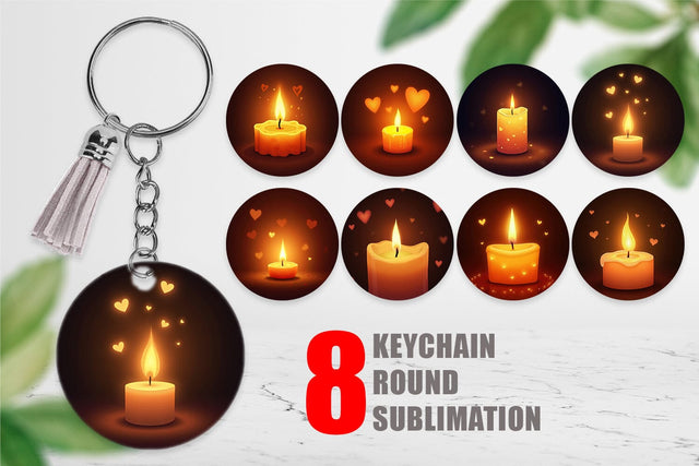 Keychain Candle Glow Sublimation artnoy 