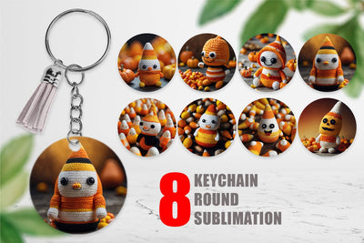 Keychain Candy Corn Knitted Sublimation artnoy 