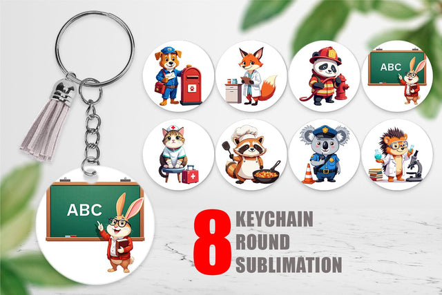 Keychain Career Animals Sublimation artnoy 