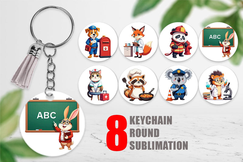 Keychain Career Animals Sublimation artnoy 