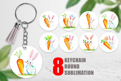 Keychain Carrot Bunny Sublimation artnoy 
