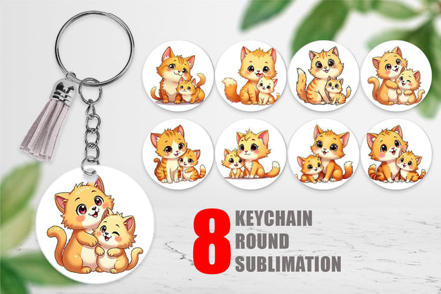Keychain Cat Mother's Day Sublimation artnoy 