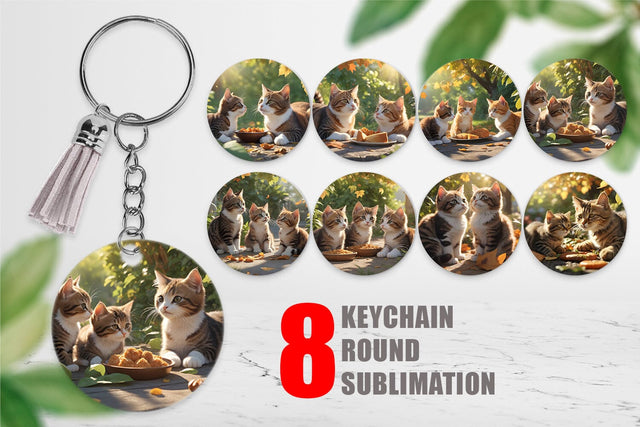 Keychain Cat on Summer Sublimation artnoy 