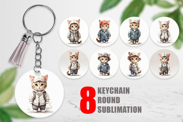 Keychain Cat Work Sublimation artnoy 